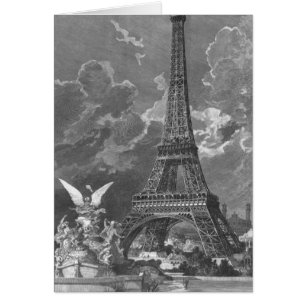 Cartão A exposição do universal da torre Eiffel