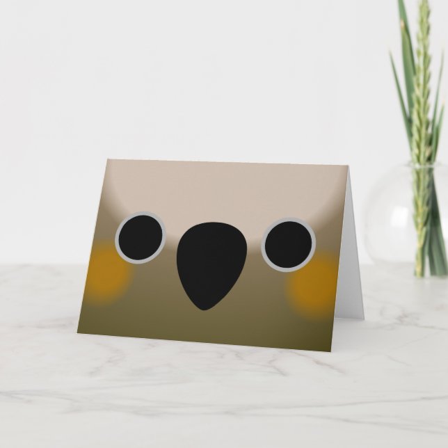 Cartão A face de um kākā neozelandês (Frente)