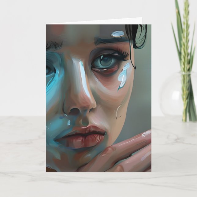 Cartão A face triste das mulheres | Vazio de choro (Frente)