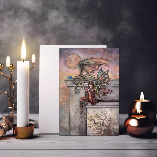 Cartão A Fada Encantada e a Arte Dragão (Criador carregado)