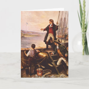 Cartão A faixa do Star Spangled de Percy Moran