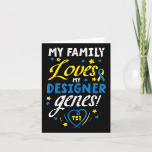 Cartão A Família Ama Meus Genes T21 Conscientização sobre