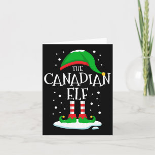 Cartão A Família De Natal Elf Canadiana Correspondendo Ao
