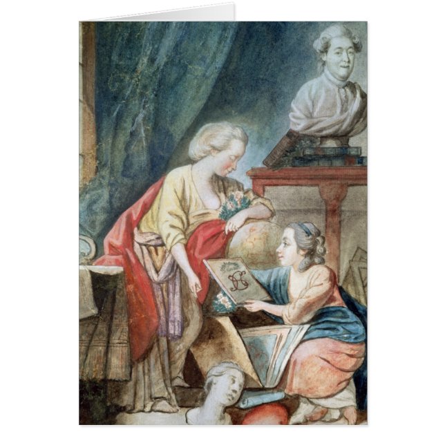 Cartão A família de Necker em 1780 (Frente)