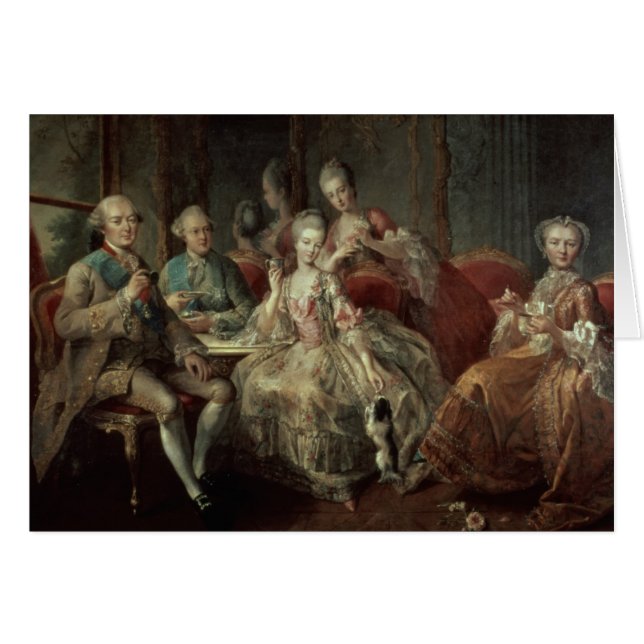 Cartão A família de Penthievre ou o copo do chocolate (Frente Horizontal)