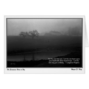 Cartão A fazenda de Scamman encoberta na névoa