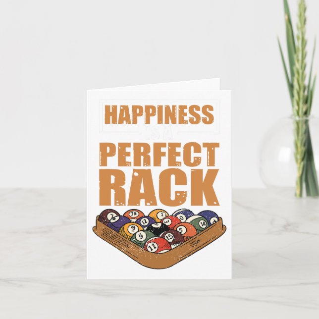 Cartão A Felicidade É Um Jogo De Bilhar De Rack Perfeito  (Frente)