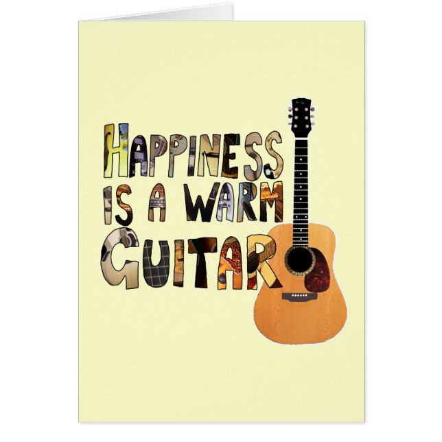 Cartão A felicidade é uma guitarra quente (Frente)