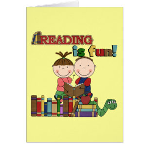Cartão A figura leitura da vara dos miúdos é divertimento