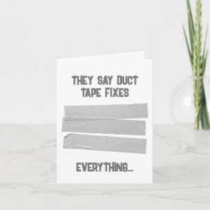 Cartão A fita Duct fica bem em breve