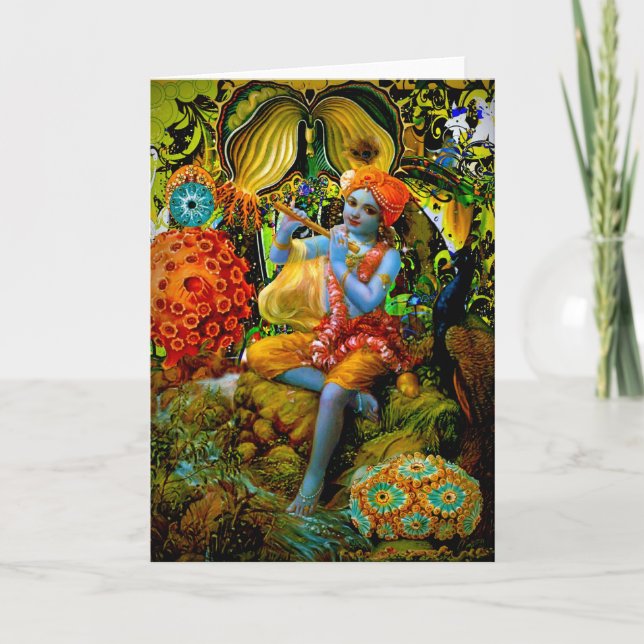 Cartão A flauta de Krishna (Frente)