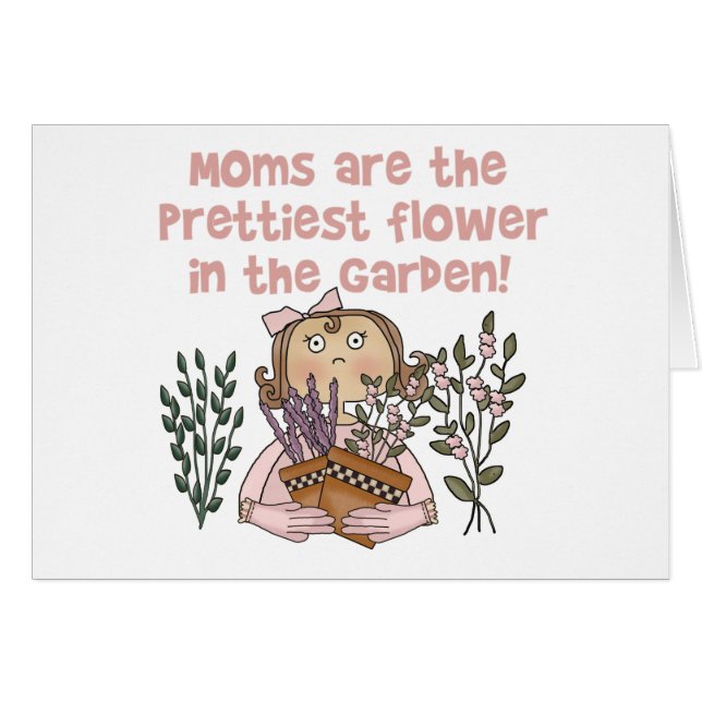 Cartão A flor a mais bonita da mamã no jardim (Frente Horizontal)