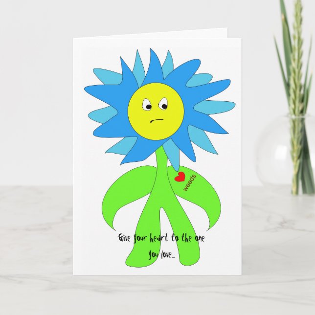 Cartão A flor ama ervas daninhas (Frente)
