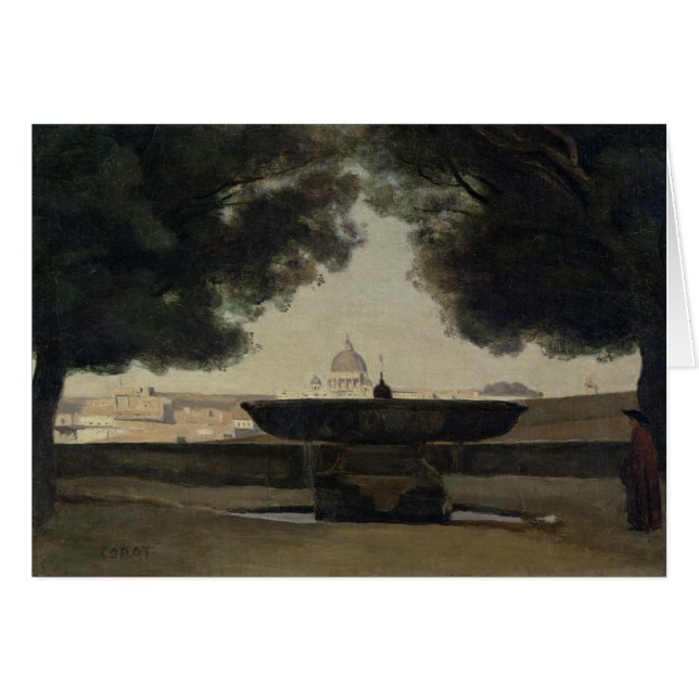 Cartão A fonte da academia francesa em Roma (Frente Horizontal)