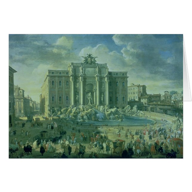 Cartão A fonte do Trevi em Roma, 1753-56 (Frente Horizontal)
