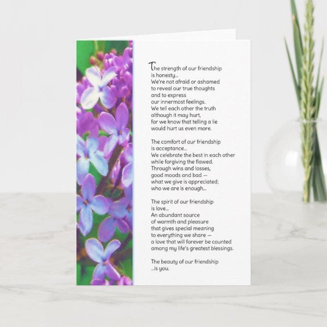 Cartão A Força da Nossa Amizade... (Frente)