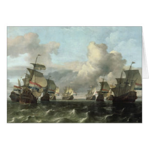 Cartão A frota holandesa da empresa de India, 1675