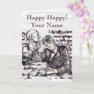 Cartão A garota lendo um livro