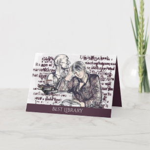 Cartão A garota lendo um livro