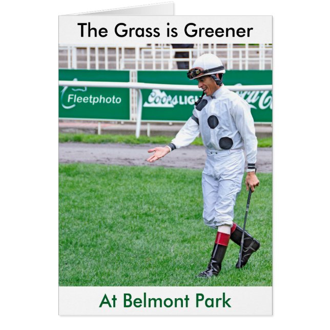 Cartão A grama é mais verde (Frente)