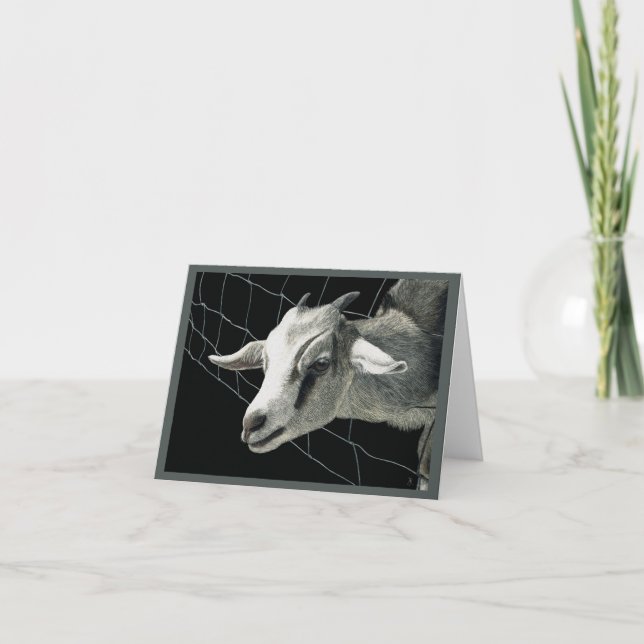 Cartão "A gramínea é sempre mais verde" - Placa de cabra (Frente)