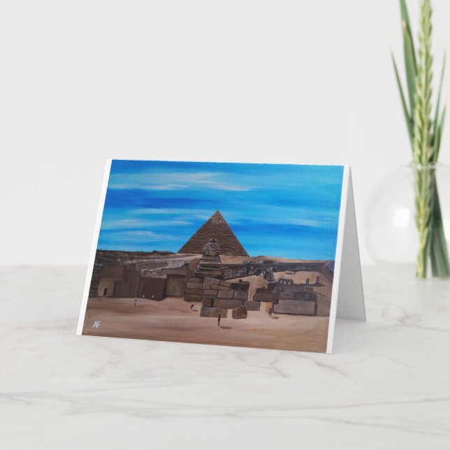 Cartão A Grande Esfinge e a Pirâmide de Khafre (Frente)