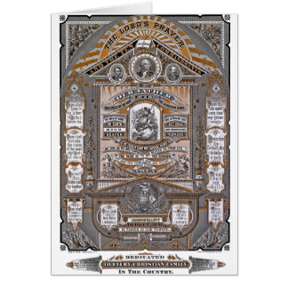 Cartão A gravura do vintage da Oração do senhor