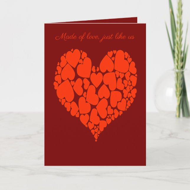 Cartão A Heart Of Hearts Romantic Design Monotone Red (Frente)