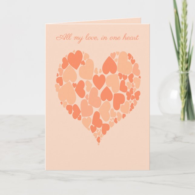 Cartão A Heart Of Hearts Romantic Design Pastel Peach (Frente)