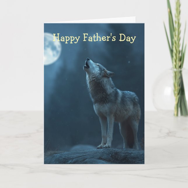 Cartão A Howling Wolf Father's Day (Frente)