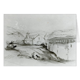 Cartão A igreja de San Francisco, Valparaiso, 1834