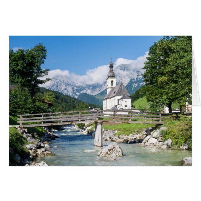 Cartão A igreja paroquial de Ramsau (Frente Horizontal)