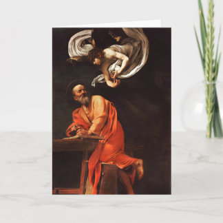 Cartão A inspiração de St Matthew, Caravaggio