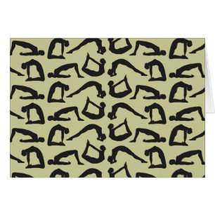 Cartão A ioga posiciona silhuetas