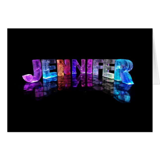 Cartão A Jennifer conhecida em 3D ilumina-se (a (Frente Horizontal)