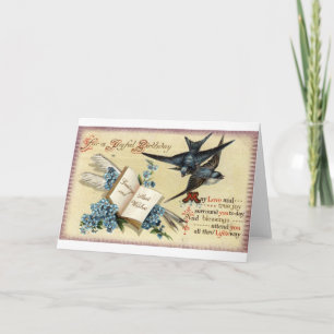 Cartão A Joyful Birthday Vintage 1913 Repro