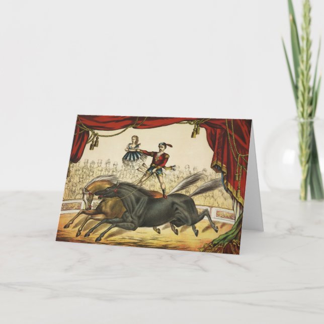Cartão A Lei De Dois Cavalos, Circo, Circo, Circa 1874. (Frente)