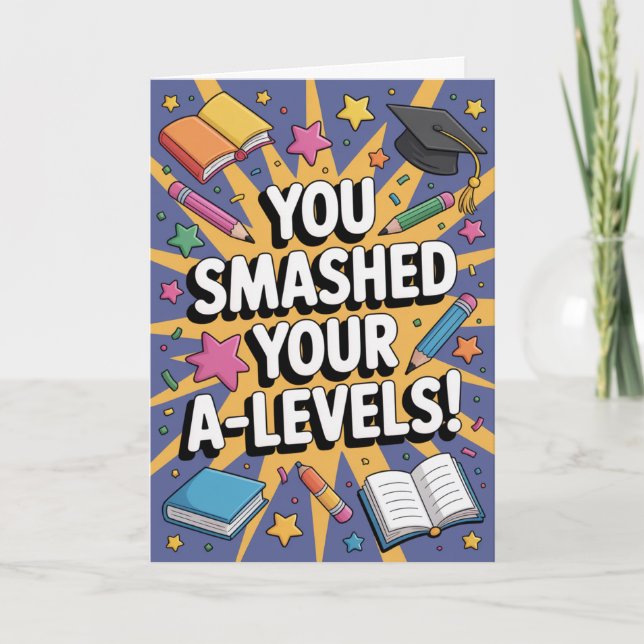 Cartão A-Level success floral Congratulations Cards  (Frente)