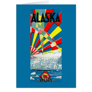 Cartão A linha poster de Alaska do navio a vapor