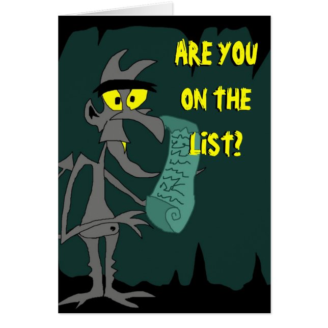 Cartão a lista do diabo (Frente)