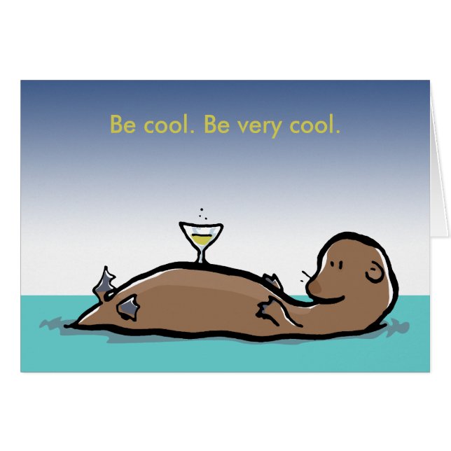 Cartão a lontra (texto editável) (Frente Horizontal)