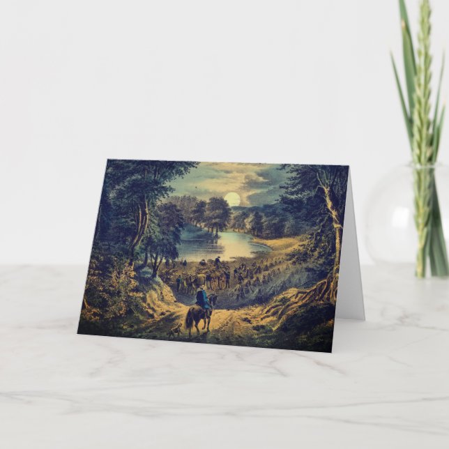 Cartão A Lua de Colheita, Currier & Ives: Vazio (Frente)