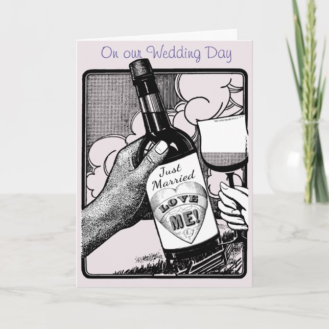 Cartão A lua de mel, noite de casamento, ama-me! Texto (Frente)