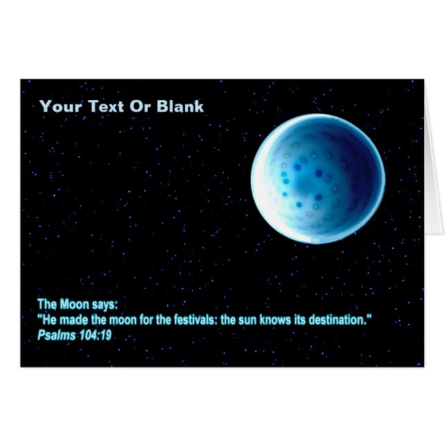 Cartão A Lua - Perek Shirah (Frente horizontal)