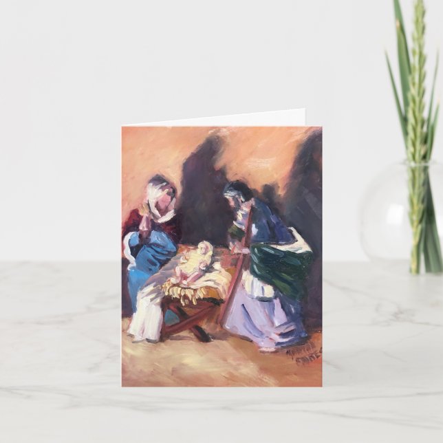 Cartão À luz da criança Cristo (Frente)