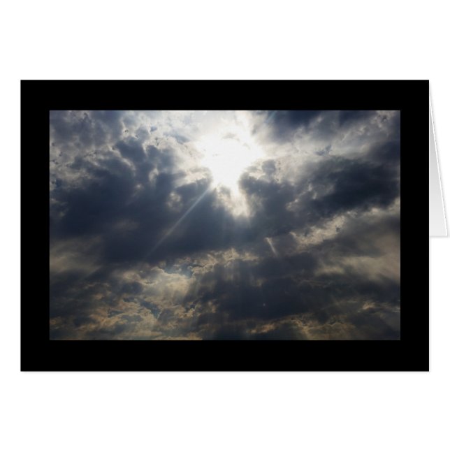 Cartão A Luz de Deus através das Nuvens - Música do Sol.  (Frente Horizontal)