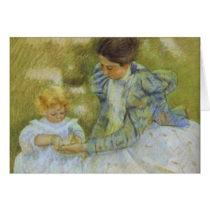 Cartão A Mãe Brincando Com O Filho. c.1897, Mary Cassat