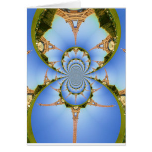 Cartão A Mágica de Paris: Design da Torre Geométrica Eiff