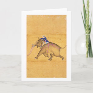 Cartão A Mahout riding an Elephant, from the Large Clive