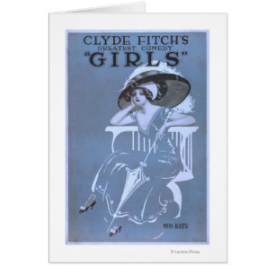 Cartão A maior comédia de Clyde Fitch, o teatro "Girls"